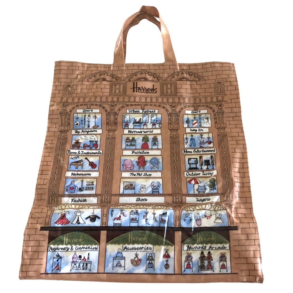 Harrods Knightsbridge Window Shopping Vinyl Tote Bag